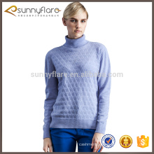 New fashion cashmere women turtleneck sweater knitting pattern